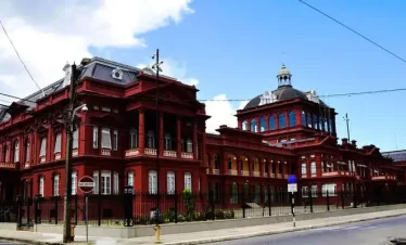 A front view of the Red House in Port of Spain Trinidad.