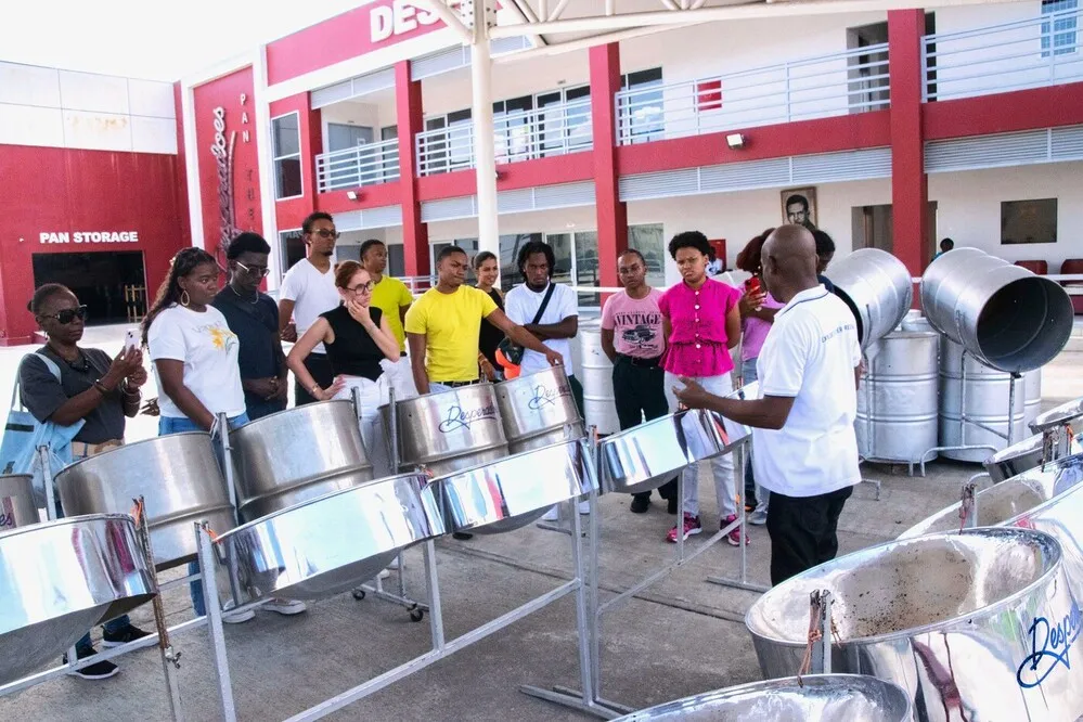 Trinidad steelpan workshop group.
